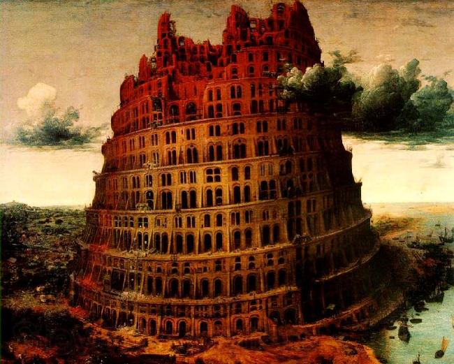 BRUEGEL, Pieter the Elder The-Little-Tower of Babel Germany oil painting art